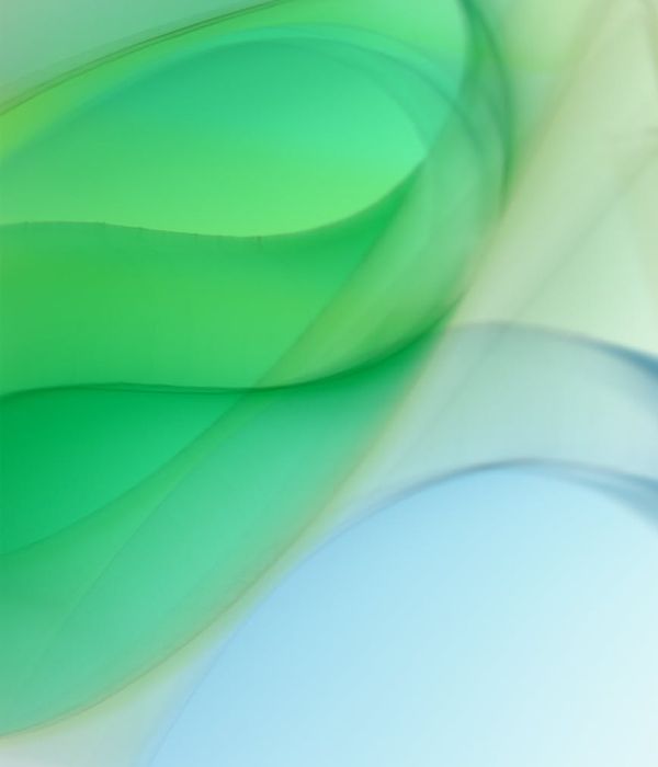 Abstract representation of balance and focus with green shapes
